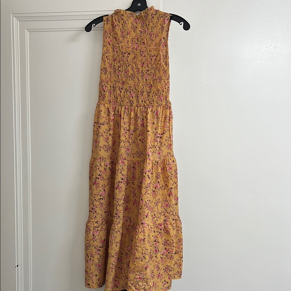 Floral Yellow Sleeveless Dress